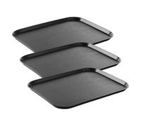 HENDI Bandeja de Servicio, Grande, Rectangular, Multiusos, resiste hasta 80°C, Bandeja para Servir Comida rápida, Bebidas, Fast Food, Bandeja de Cocina, 350x450x(H) 20mm, Negro, Polipropileno