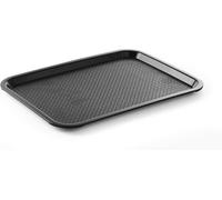 HENDI Bandeja de Servicio, Mediana, Rectangular, Multiusos, resiste hasta 80°C, Bandeja para Servir Comida rápida, Bebidas, Fast Food, Bandeja de Cocina, 305x415x(H) 20mm, Negro, Polipropileno