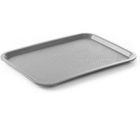 HENDI Bandeja de Servicio, Mediana, Rectangular, Multiusos, resiste hasta 80°C, Bandeja para Servir Comida rápida, Bebidas, Fast Food, Bandeja de Cocina, 305x415x(H) 20mm, Gris, Polipropileno
