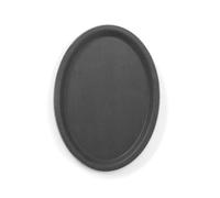 HENDI Bandeja de Servicio Ovalada Antideslizante, 160x230mm, Color Negro, Apta para lavavajillas, poliéster Reforzado con Fibra de Vidrio