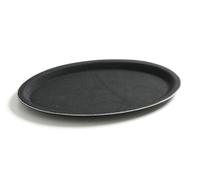 HENDI Bandeja de Servicio Ovalada Antideslizante, 200x265mm, Color Negro, Apta para lavavajillas, poliéster Reforzado con Fibra de Vidrio