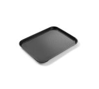 HENDI Bandeja de Servicio, pequeña, Rectangular, Multiusos, Bandeja para Servir Comida rápida, Bebidas, Fast Food, Bandeja de Cocina, 256x345x(H) 20mm, Negro, Polipropileno