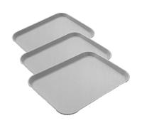 HENDI Bandeja de Servicio, pequeña, Rectangular, Multiusos, resiste hasta 80°C, Bandeja para Servir Comida rápida, Bebidas, Fast Food, Bandeja de Cocina, 256x345x(H) 20mm, Gris, Polipropileno