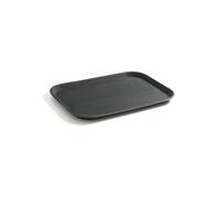 HENDI Bandeja de Servicio, Rectangular, Recubrimiento Antideslizante, Multiusos, para buffets, Bandeja de Cocina para Servir Comida rápida, Bebidas, Fast Food, 530x325x(H) 20mm, Polipropileno, Negro