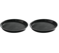 HENDI Bandeja de Servicio, Redonda, con Borde Alto, Antideslizante, Multiusos, para buffets, Bandeja de Cocina para Servir Comida rápida, Bebidas, Fast Food, ⌀320x(H) 37mm, Polipropileno, Negro