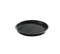 HENDI Bandeja de Servicio, Redonda, con Borde Alto, Antideslizante, Multiusos, para buffets, Bandeja de Cocina para Servir Comida rápida, Bebidas, Fast Food, ⌀320x(H) 37mm, Polipropileno, Negro