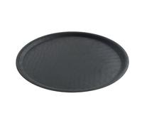 HENDI Bandeja de Servicio Redonda, Superficie Antideslizante, ⌀400x(H) 22mm, Negro, Fibra de Vidrio y Goma