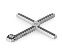 HENDI Báscula de cocina plegable, pesa con pantalla LCD, balanza digital de alta precisión, pesa en g, lb, oz, peso máx. 5 kg, 1 batería CR2032, 219x180x(H)16mm, metal, ABS