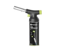 HENDI Cabezal de antorcha de cocina de llama continua con cartucho de recarga de gas GLP 199039, soplete flambeador, quemador de gas GLP, profesional, versátil-seguro 360°, negro con acentos en verde