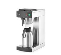 HENDI Cafetera de goteo, eléctrica, para café molido de filtro, incluye 100 filtros de papel y 1 jarra térmica de 2L, cafetera de filtro, 230V, 1400W, 215x410x(H)520mm, acero inoxidable