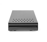 HENDI Caja de golpe de café, rectangular, modelo en forma de gaveta, recipiente para residuos del café, vaciado de posos de café, con barra de golpeo extraíble,350x250x(H)90mm, acero al carbono