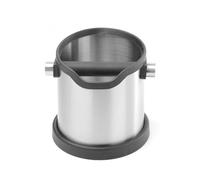 HENDI Caja de golpe de café, redonda, recipiente para residuos del café, vaciado de posos de café, con barra de golpeo extraíble,153x185x(H)165mm, acero inoxidable