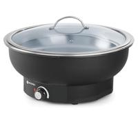 HENDI Calientaplatos eléctrico Tesino, calentador de alimentos para buffet,temperatura hasta 85°C, 6,8L, con bandeja GN 1/1, 230V, 500W, diámetro405x(H)248mm, acero inoxidable, polipropileno
