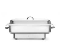 HENDI Calientaplatos Eléctrico Pollina, Calentador de Alimentos para Bufé, Chafing Dish con Tapa y Soporte, hasta 85°C, 9L, con Bandeja GN 1/1, 230V, 900W, 587x440x(H) 273mm, Acero Inoxidable