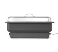 HENDI Calientaplatos eléctrico Tellano, calentador de alimentos para buffet, Chafing dish,temperatura hasta 85°C, 9L, con bandeja GN 1/1, 230V,900W, 573x348x(H)284mm, acero inoxidable, polipropileno