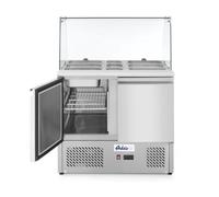 HENDI Cámara de dos puertas para ensaladas con expositor de cristal (300 litros) - 230V / 310W - -2/8˚C - 900x700x(H)1300 mm
