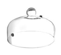 HENDI Campana domo cúpula cubierta para ahumar alimentos platos con válvula de ventilación y orificio de goma para pistola o infusor de humo, ahumado, ø260x(H)174mm, de vidrio borosilicato