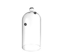 HENDI Campana domo cúpula cubierta para ahumar bebidas cócteles con válvula de ventilación y orificio de goma para pistola o infusor de humo, ahumado, ø150x(H)280mm, de vidrio borosilicato