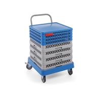 HENDI Carrito para bandejas de lavavajillas con mango - 575x545x(H)920 mm