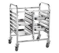 HENDI Carro bandejero Doble móvil, 12 x GN 1/1, Capacidad de Carga 150 kg, 810x610x(H) 960mm, Acero Inoxidable
