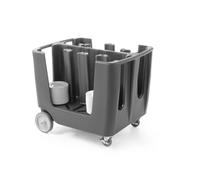 HENDI Carro para Platos con separadores Ajustables, Amerbox, Capacidad 300 Platos ⌀115-⌀330mm, 930x720x(H) 785mm, LDPE