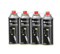 HENDI Cartucho de recambio de gas GLP para soplete de cocina, 4 unidades | Propano-butano, 0,40L por cartucho, ⌀68x(H)190mm, compatible con HENDI 198247 y 198254