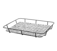 HENDI Cesta de repostería con borde de acero inoxidable - Gris claro - 400x300x(H)50 mm