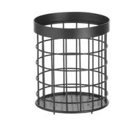 HENDI Cesta para cubiertos de metal, soporte escurridor organizador de cubiertos, portacubiertos, cubertero, porta utensilios de cocina, ø125x(H) 145mm, acero inoxidable, negro