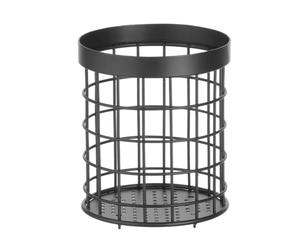 HENDI Cesta para cubiertos de metal, soporte escurridor organizador de cubiertos, portacubiertos, cubertero, porta utensilios de cocina, ø125x(H) 145mm, acero inoxidable, negro
