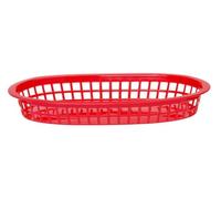 HENDI Cestas para Servir Comida Rápida, 6 Unidades, para Patatas Fritas, Hamburguesas, Gambas o Aros de Cebolla, 272x175x(H)38mm, Polipropileno, Rojo