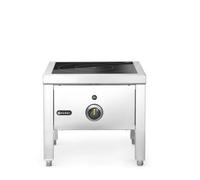 HENDI Cocina de Inducción Profesional de 5000W, Fogón Hokker de Alta Potencia con 11 Niveles, 400V, 400x400x(H)380mm, Acero Inoxidable