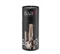 HENDI Conjunto de bar en un tubo, BarUp, utensilios para el barman: coctelera Boston Tin-on-Tin, colador Hawthorne, jigger, machacador y cuchara de barra, ø120x(H)320mm, acero inoxidable cobreado