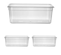 HENDI Contenedor de almacenamiento Gastronorm 1/1 - HACCP - Transparente - 28 L - 530x325x(H) 200 mm (Paquete de 3)