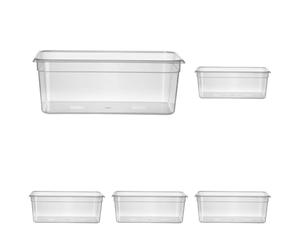 HENDI Contenedor de almacenamiento Gastronorm 1/1 - HACCP - Transparente - 28 L - 530x325x(H) 200 mm (Paquete de 5)