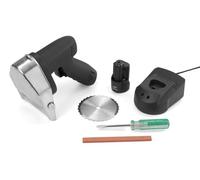 HENDI Cortador cuchillo inalámbrico para kebab, shawarma, gyros, espesor de corte ajustable 0-8mm, cuchilla: 2600 rpm, 2 baterías de 2000mAh, 80W, 60kg/h, 240V, 199x125x(H) 184mm, acero inoxidable