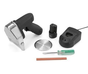 HENDI Cortador cuchillo inalámbrico para kebab, shawarma, gyros, espesor de corte ajustable 0-8mm, cuchilla: 2600 rpm, 2 baterías de 2000mAh, 80W, 60kg/h, 240V, 199x125x(H) 184mm, acero inoxidable