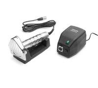 HENDI Cortador eléctrico para kebab, shawarma, gyros, corte ajustable 0,5-6mm, cuchilla: 8000 rpm, cuchillo eléctrico profesional para cortar carne, 80W, 230V, 232x120x(H)115mm, acero inoxidable