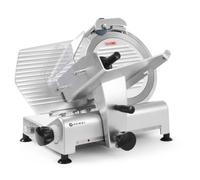 HENDI Cortadora eléctrica de carne, cortafiambres multiusos, Profi Line 300, Ø cuchilla: 300mm, espesor de corte (0-14mm), 220-240V, 420W, 602x573x(H)456mm, plateado, aluminio, acero inoxidable