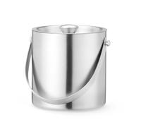 HENDI Cubitera para hielo, hielera, recipiente para cubitos de hielo, BarUp, doble pared, con tapa y asa, 2L, ø153x(H)165mm, acero inoxidable