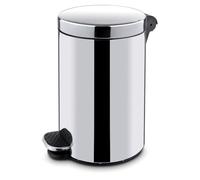 HENDI Cubo de basura redondo con pedal y cubeta interior, 20 L, sistema de cierre “click-lock”, apertura higiénica con pedal antideslizante, ø300x(H)440mm, acero inoxidable, PP