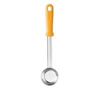 HENDI Cucharón para salsa de pizza, fondo plano, mango ergonómico, resistente, cuchara dosificadora para pizza, cuchara de porción, capacidad: 90ml, 330x72x(H)27mm, acero inoxidable, PP, naranja