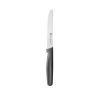 HENDI Cuchillo de cocina, hoja dentada, cuchillo del chef, cuchillo multiusos, 211x20x(H)10mm, acero inoxidable, PP, negro
