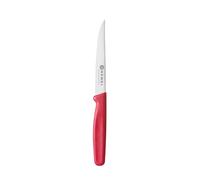 HENDI Cuchillo para cortar y rebanar tomates, hoja dentada, cuchillo tomatero, cuchillo de cocina, 214x20x(H)10mm, acero inoxidable, PP, rojo