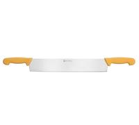 HENDI Cuchillo para Queso de Doble Mango y Hoja Larga Rígida de Acero Inoxidable, para Cortar Bloques Grandes de Quesos Duros, Mangos Ergonómicos de Polipropileno, 655mm