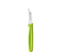 HENDI Cuchillo torneador, hoja curva, cuchillo pelador, cuchillo mondador, cuchillo de cocina para pelar frutas y verduras, cuchillo para tornear, 158x19x(H)9mm, acero inoxidable, PP, verde