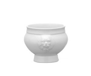 HENDI Cuenco, tazón, recipiente, con decoración de cabeza de león, para desayuno, sopas, cereales, postres, frutas, apto para lavavajillas y microondas, 0.25L, ø112x(H) 78mm, ligero, porcelana blanca
