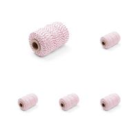 HENDI Cuerda para preparación de Roulade, Cordel de Cocina, cordón Hilo alimentario para Atar Carne, Pescado o Verduras, Hacer Salchichas, Cuerda de Carnicero, 132m, 200g, algodón Rojo y Blanco