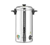 HENDI Dispensador de Bebidas Calientes Eléctrico, de Pared Simple, Hervidor para Agua y Vino Caliente, 94-99°C, 9L, 230V/2200W, 340x227x(H)468mm, Acero Inoxidable