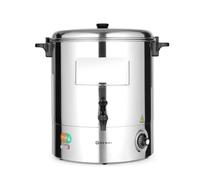 HENDI Dispensador de Bebidas Calientes Eléctrico, de Pared Simple, Hervidor para Agua y Vino Caliente, 30-110°C, 28L, 230V/2200W, Ø520x(H)500mm, Acero Inoxidable