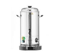 HENDI Dispensador de bebidas calientes, hervidor eléctrico, termo, de doble pared, para agua, vino, té (no para leche con chocolate),~110°C, 9L, 230V, 2200W, 343x345x(H)517mm, acero inoxidable